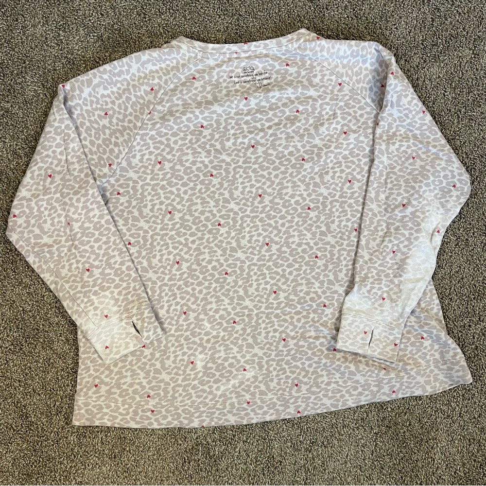 Peace Love World French Terry Pullover Sweatshirt Leopard Women’s Size 1X - Picture 4 of 8